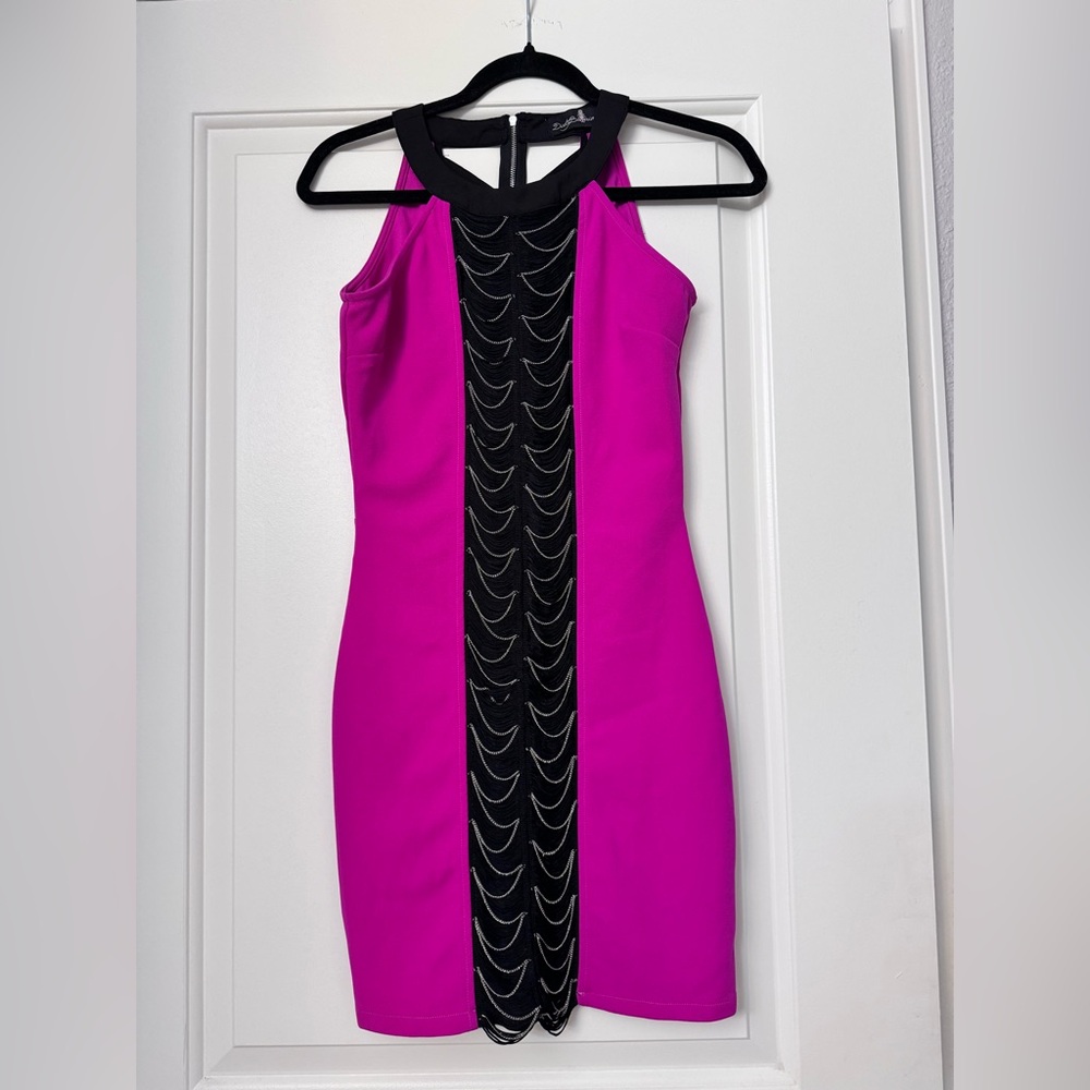 Elegant Pink and Black Dress